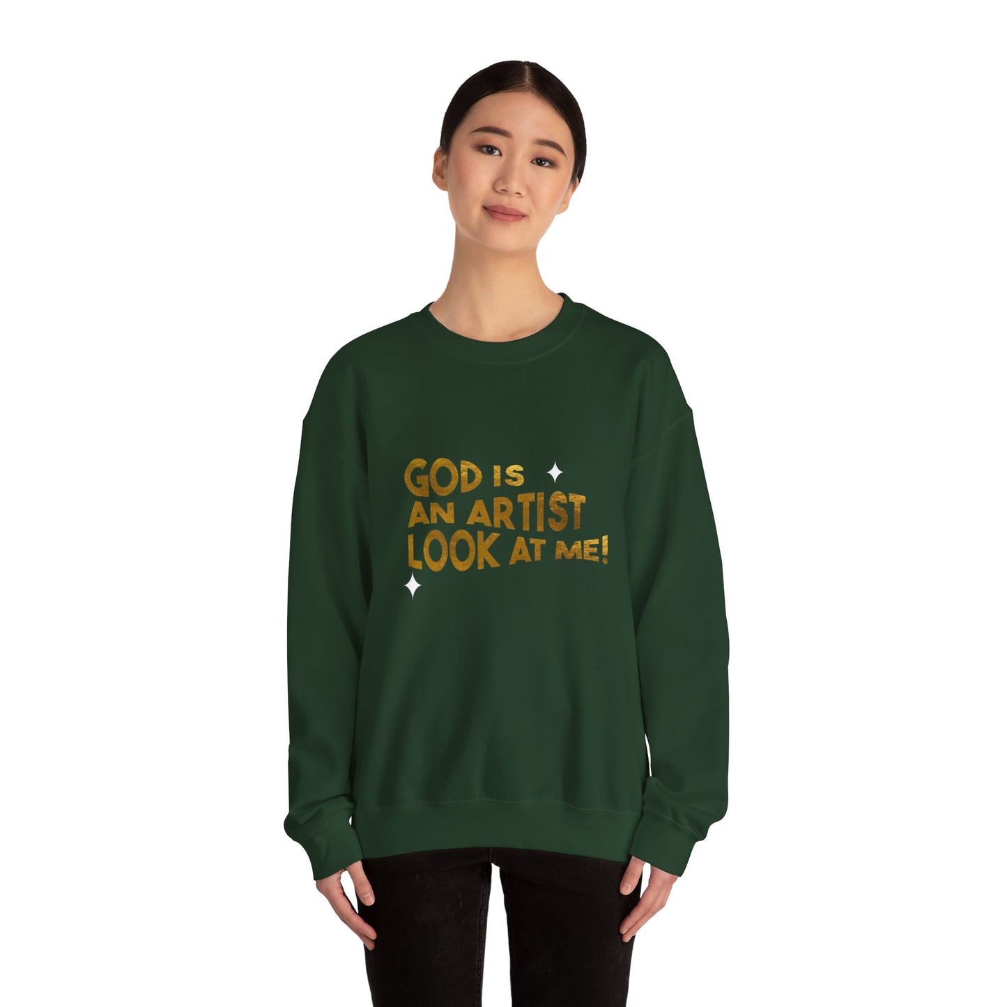 God Is an Artist Crewneck Sweatshirt - Inspirational Sweatshirt, Unisex Gift, Spiritual Wear, Cozy Pullover, Art Lover Apparel