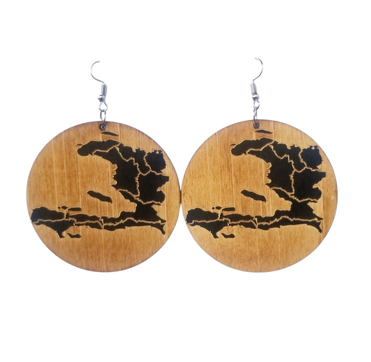 Haiti map earrings